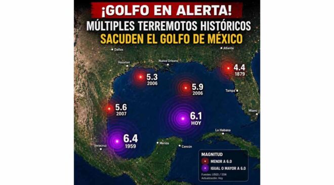TERREMOTO HISTÓRICO SACUDE EL GOLFO DE MÉXICO Y REABRE EL DEBATE SOBRE LOS RIESGOS SÍSMICOS EN LA REGIÓN