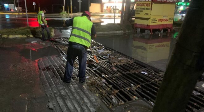 Atendió Servicios Públicos drenes y rejillas durante lluvia registrada en Reynosa