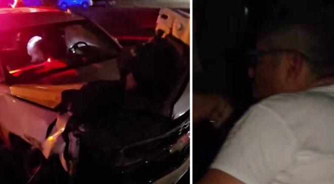 ASPIRANTE A LA ALCALDÍA DE REYNOSA SE ESTRELLA Y ES DETENIDO TRAS FUERTE CHOQUE.